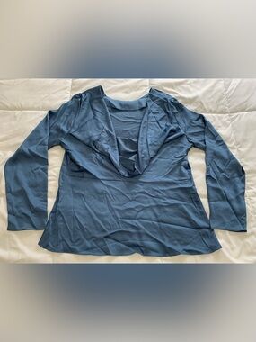 New Dynamite DRAPED BACK SATIN BLOUSE Size Large